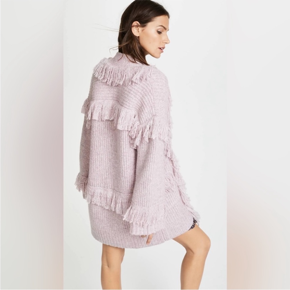 Rebecca Minkoff Pink Fringe Cardigan